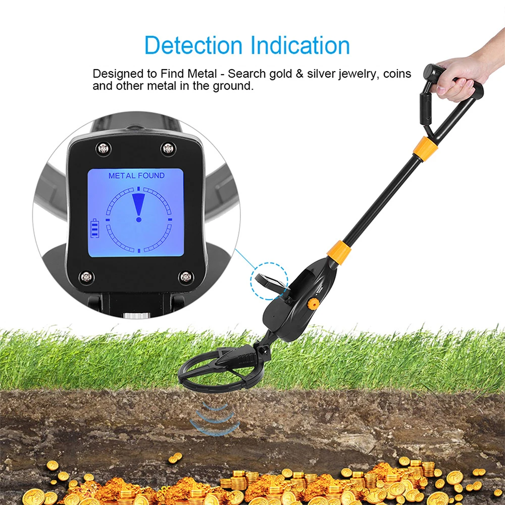 

Professional Underground Metal Detector Gold Silver Jewelry Treasure Search Finders Waterproof Treasure Metal Seeker Tool