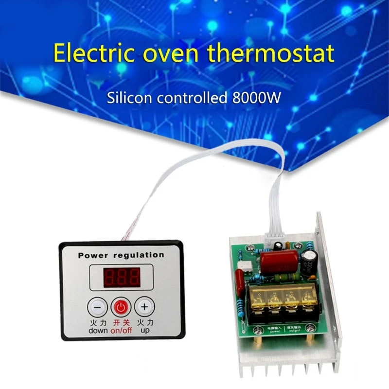 

AC220V 8000W High Power Digital SCR PWM Motor Speed Controller Voltage Regulator Dimming Control Attemperation Durable M4YD