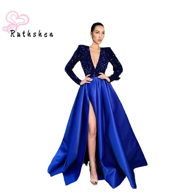 

Женский топ с V-образным вырезом и длинными рукавами