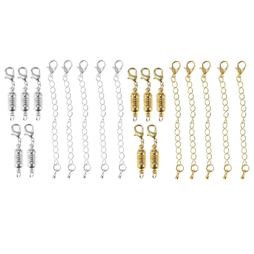 

10 шт., магнитные застежки-карабины в полоску для ювелирных изделий, ожерелий, браслетов, «сделай сам»