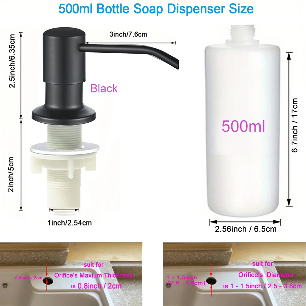 

Дозатор жидкого мыла для кухни из нержавеющей стали 350/500 мл