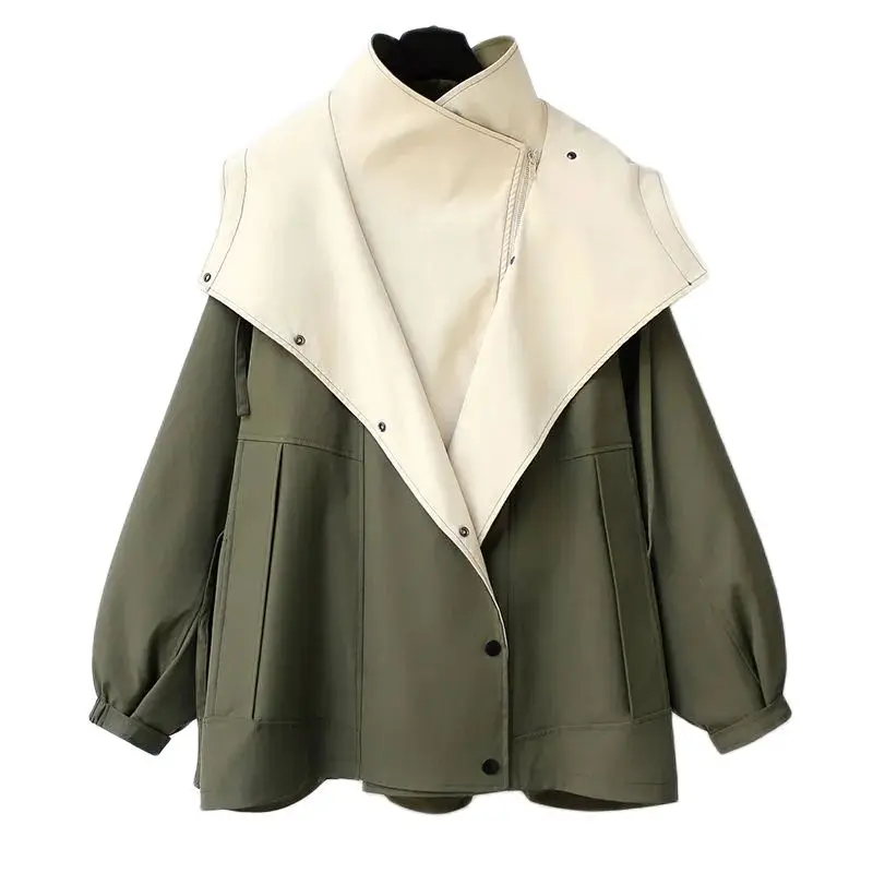 

Waist-closed Long Trench Coat New Korean Version Of Senior Ladies Spring And Autumn Temperament Fashion Loose Casual Coat Girl