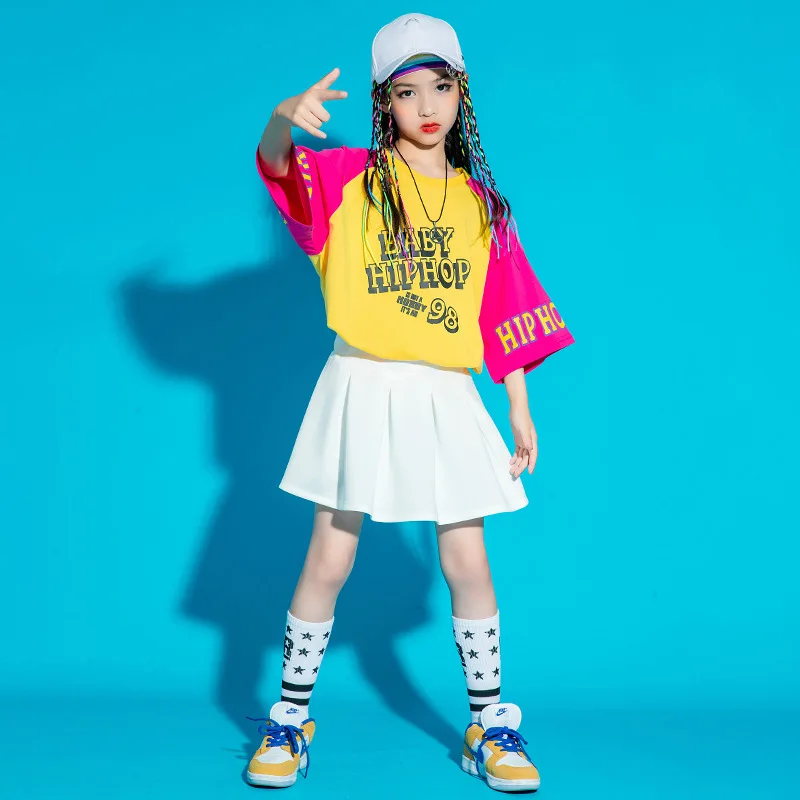 

2 Pcs Summer Children Clothing Sets T Shirt+Skirt Girls Boys Outfits Kids Hip Hop Clothing Teenage Streetwear Costume 6 8 10 12Y