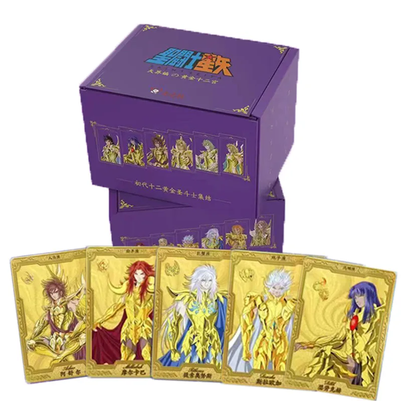 

Saint Seiya Gold Zodiac Heaven Article Metal Card Dazzling Gold Twelve Constellations Gift Box Set Toy Christmas Gift