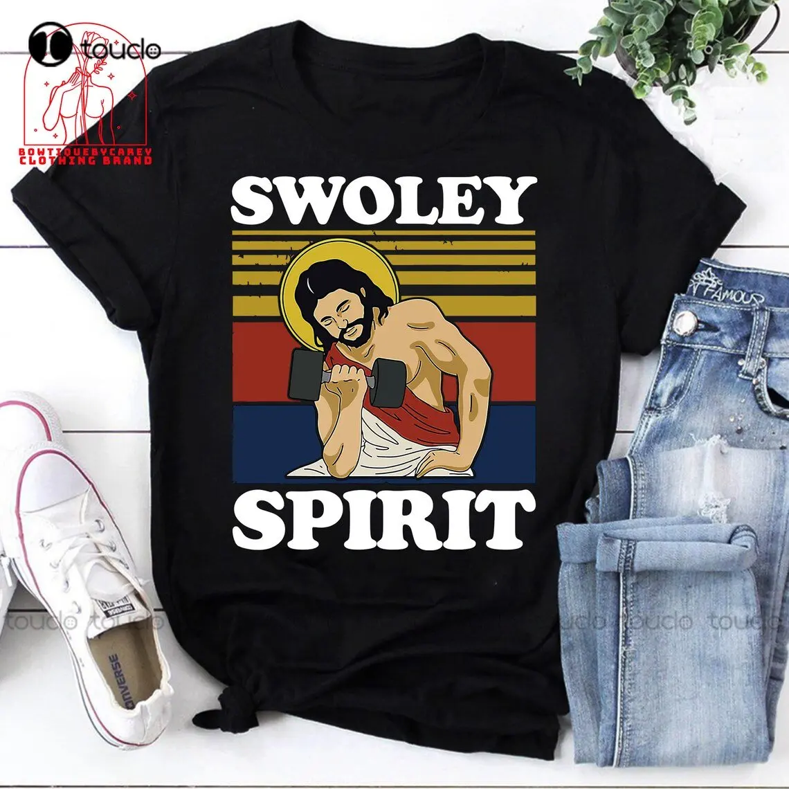 

Винтажная футболка с изображением Иисуса Swoley Spirit, рубашка с изображением Иисуса, рубашка для влюбленных с изображением Иисуса, христианская рубашка, рубашка для тяжелой атлетики, Новинка