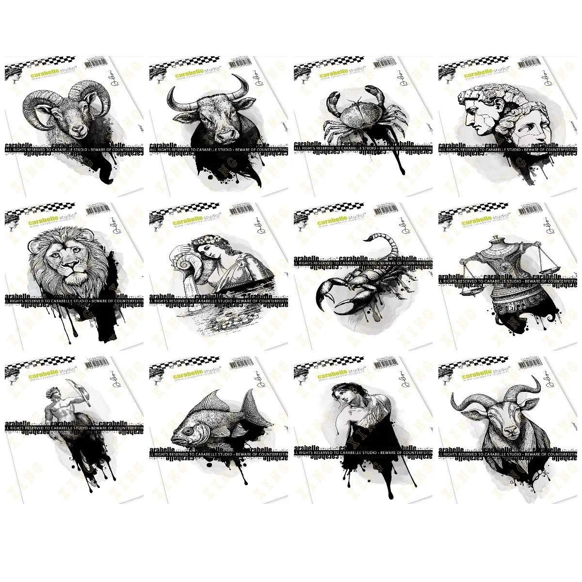 Новое поступление прозрачные силиконовые штампы Taurus Virgo Scorpio декоративный шаблон