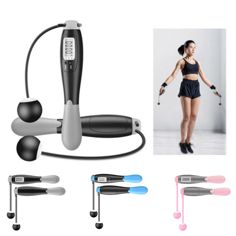 

Скакалка Беспроводная для мужчин и женщин, регулируемая двойного назначения, легкая ручка, прочная скакалка, 2 шт.