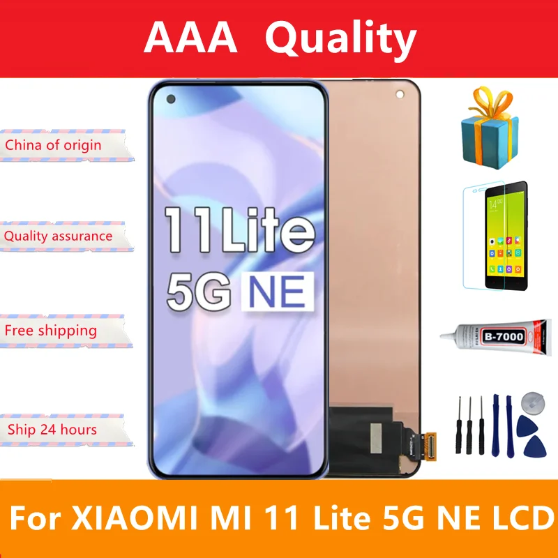 

6.55'' Original For Xiaomi Mi 11 Lite 5G NE LCD 2109119DG 2107119DC 2109119DI Display Touch Screen with frame Digitizer Assembly