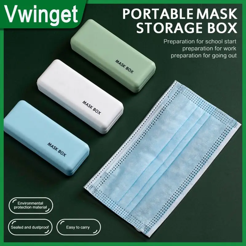 

Mini Mask Storage Box Mask Holder Portable Dust-Proof Moisture-Proof Children Student Mask Box Temporary Storage Folder