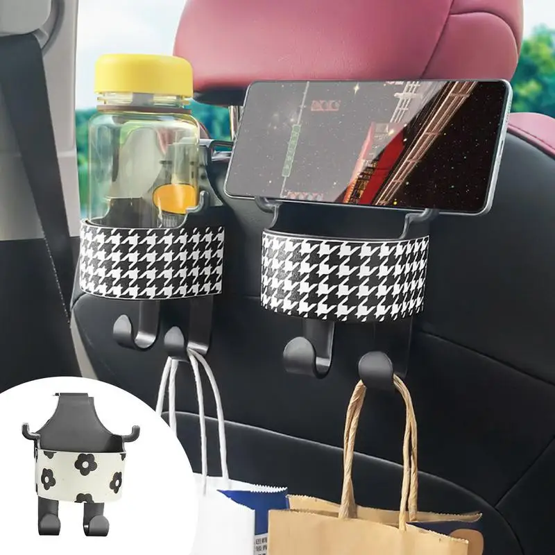 

2 In 1 Car Back Seat Phone Holder Cup Holder Multifunction Car Cup Holder Headrest Back Seat Mount New Vehicle Storage Box