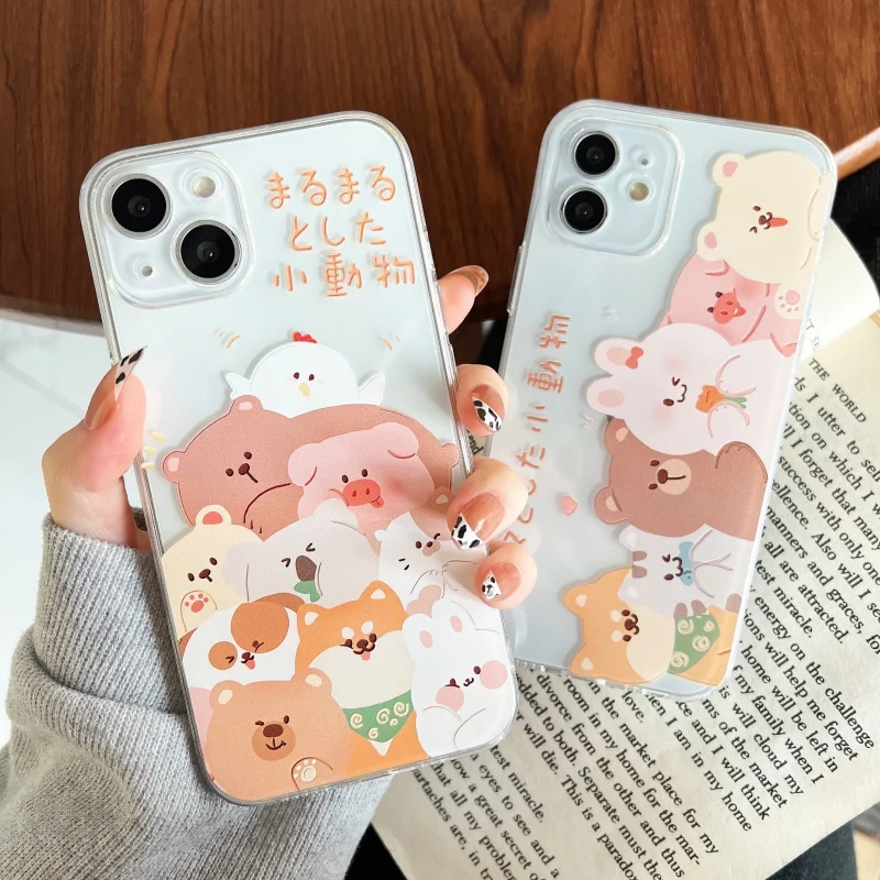 

Meet the Original Heart Cartoon Zoo PhotoFor Apple11Phone CaseiPhone12promaxTransparent Female13/XRCute8plusSiliconese3Newk50Mil