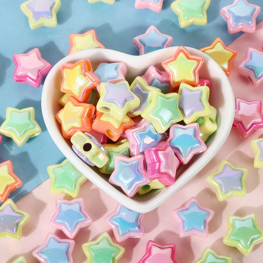 5 шт./лот модные акриловые бусины кремового цвета с пятиконечной звездой сделай