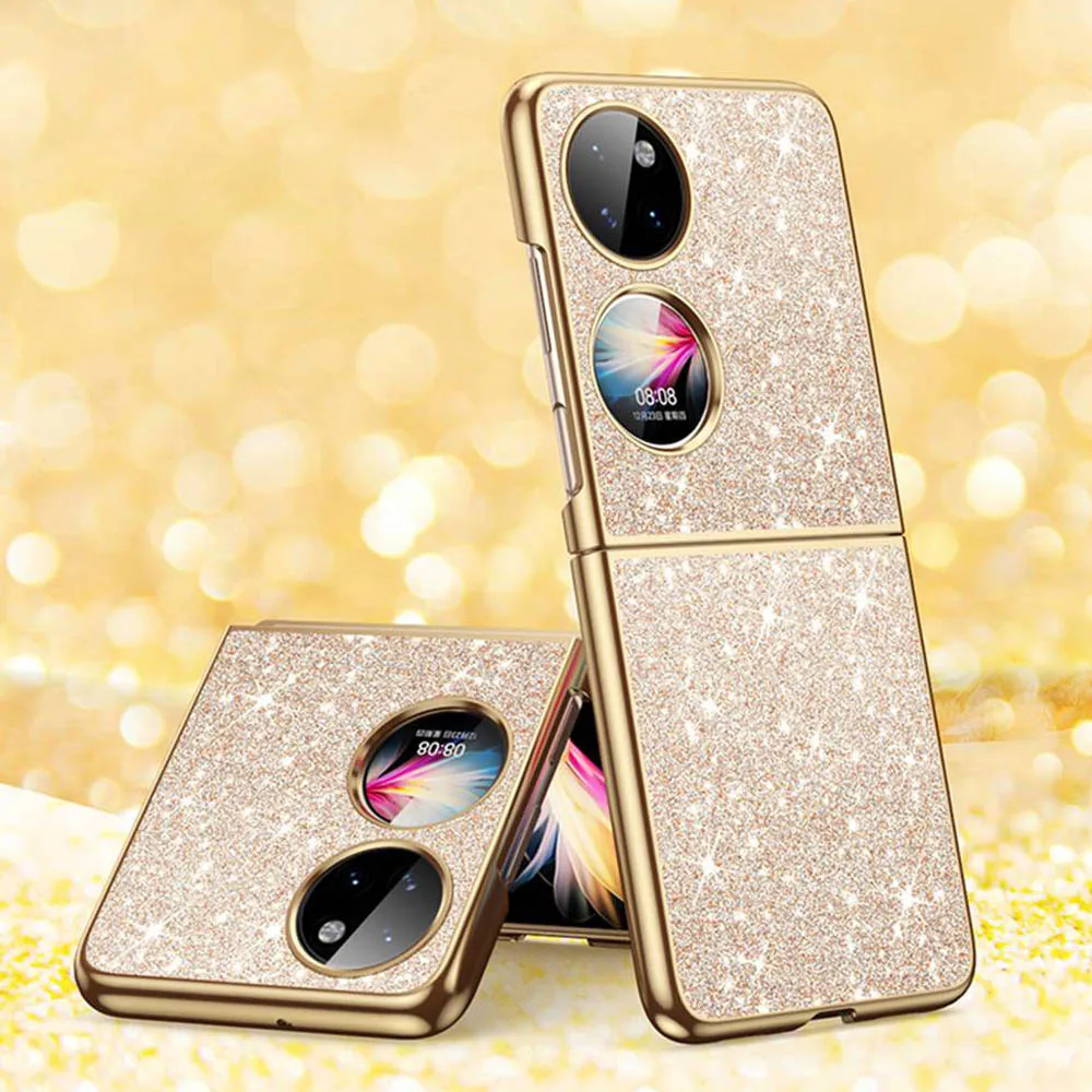 

Glitter Case For Huawei P50 Pocket Case Blingbling & Plating Coque For Huawei P50Pocket Cover Soft TPU Phone Protector