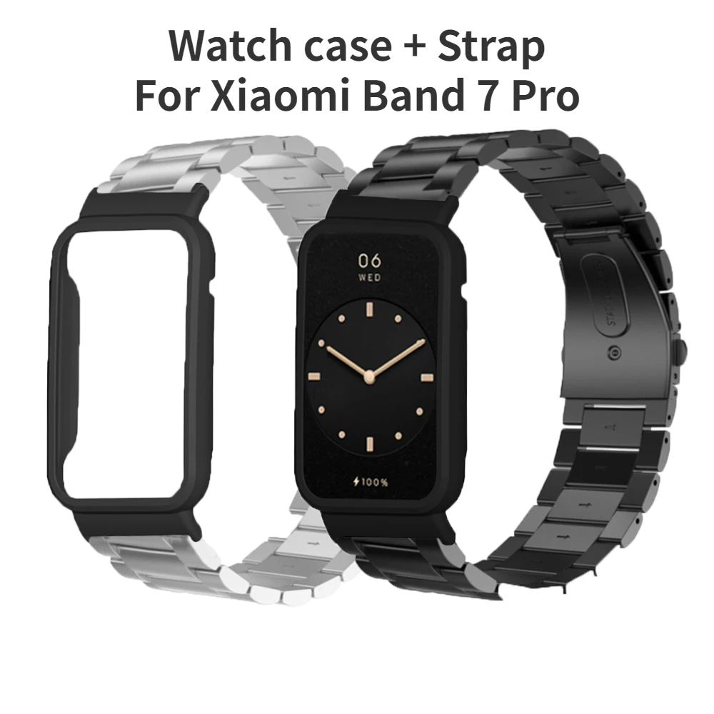

Металлический ремешок для наручных часов Xiaomi Band 7 Pro 7pro, черный браслет для смарт-часов MI Band7 Pro
