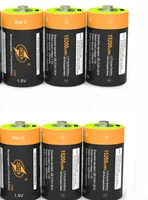 6pcs/lot 100% ZNTER 1.5V 15200mWh Rechargeable Battery D Lipo LR20 Battery for RC Camera Drone Fast Charge via Type C Cable