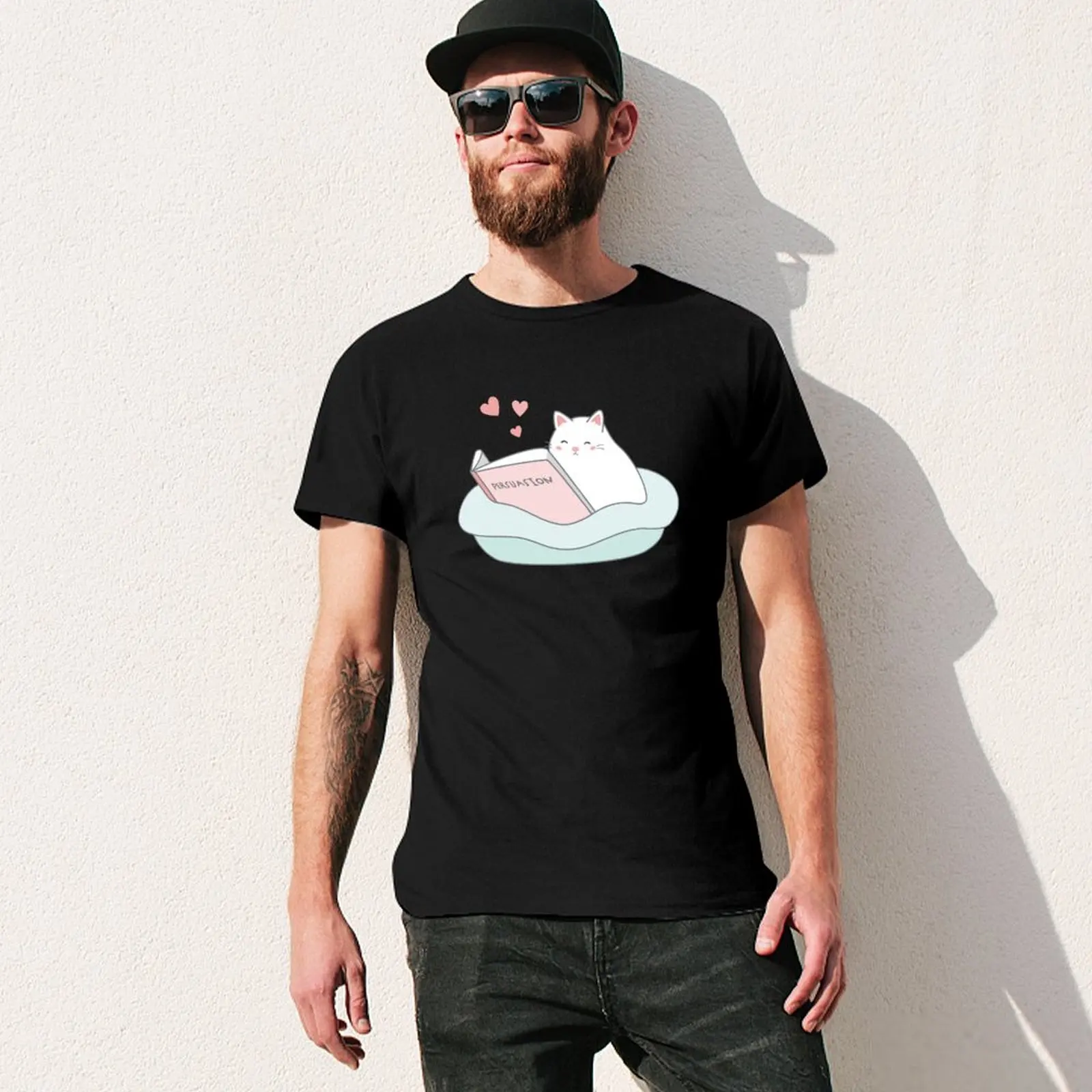 Джейн Остин Кот - Persuasion бледно-розовая футболка подарки для парня рубашка Croswit