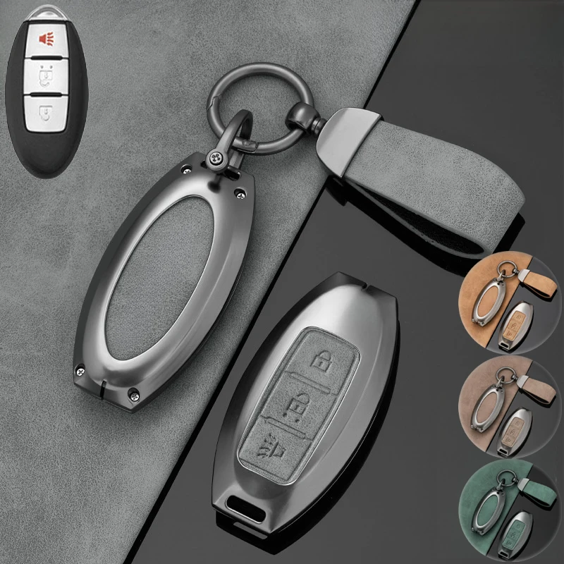 Кожаный чехол для ключей из цинкового сплава Nissan Titan Rogue Qashqai Leaf Cube Quest March Micra K13 Juke