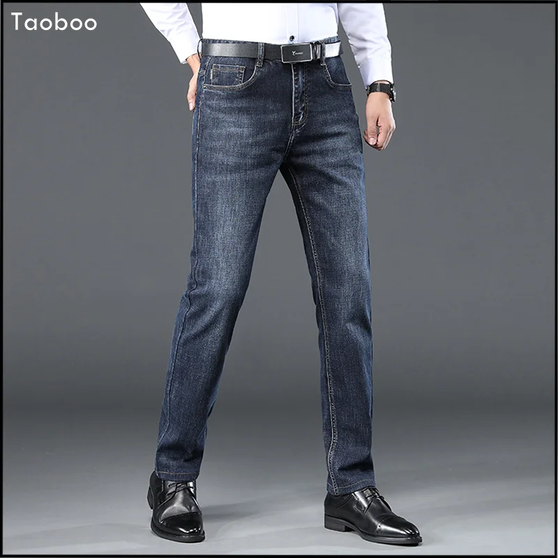

Новинка 2024, мужские классические джинсы в деловом стиле, повседневные модные джинсы, узкие джинсовые комбинезоны, высококачественные брюки, мужские брюки