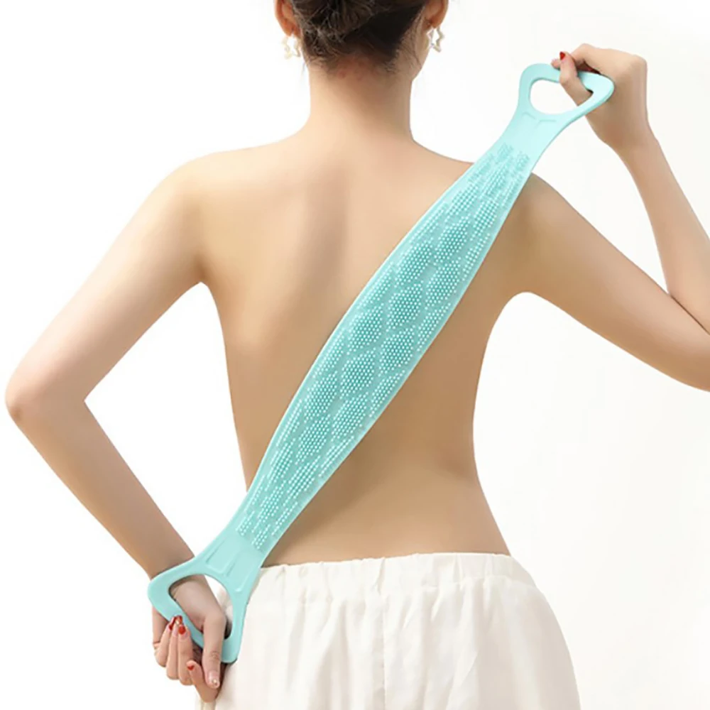

1pc Silicone Brushes Bath Towels Body Brush Bath Belt Exfoliating Back Brush Belt Wash Skin Household Clean Shower Brushes Tool
