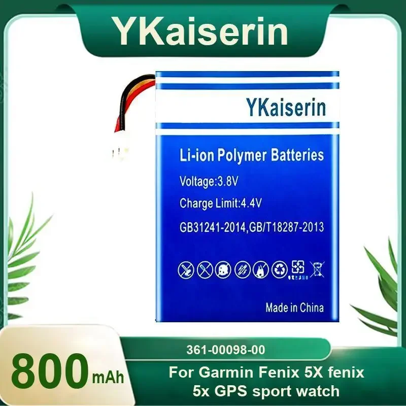 Фото YKaiserin 361-00098-00 Аккумулятор для спортивных часов для Garmin Fenix 5X Сменные аккумуляторы 800 мАч + бесплатная гарантия на инструменты №1