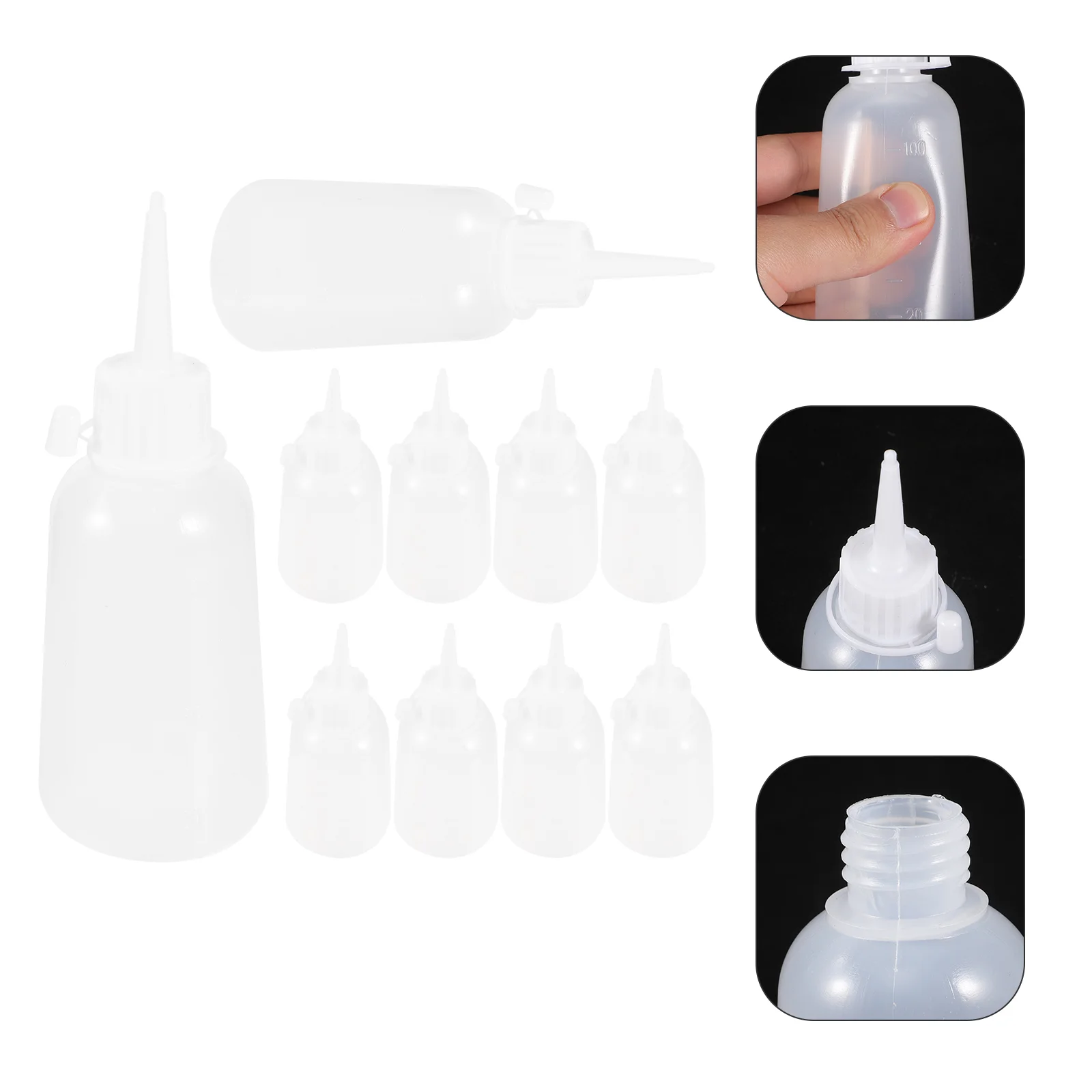

10Pcs Empty Liquid Glue Bottles Needle Tips Bottles Liquid Glue Bottles Small Bottles for Fixing