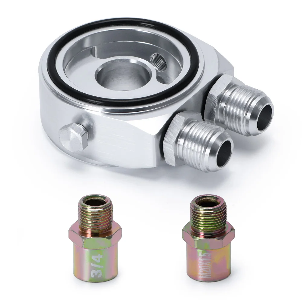 

LIZHI RACING — универсальный алюминиевый адаптер для сэндвич-масла AN10, комплект охлаждающей пластины фильтра с 3/4-16 UNF, фитингом M20 x 1,5, LZ6721