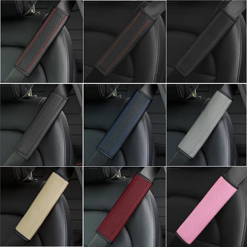 

1 Piece of Fiber Leather Embossed Car Seat Belt Shoulder Protector Protective Cover Safety Belt Car Accessories 65X23cm