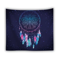 dreamcatcher feather tapestry wall hanging carpet art music notation room dorm tapestries home decoration wall background cloth