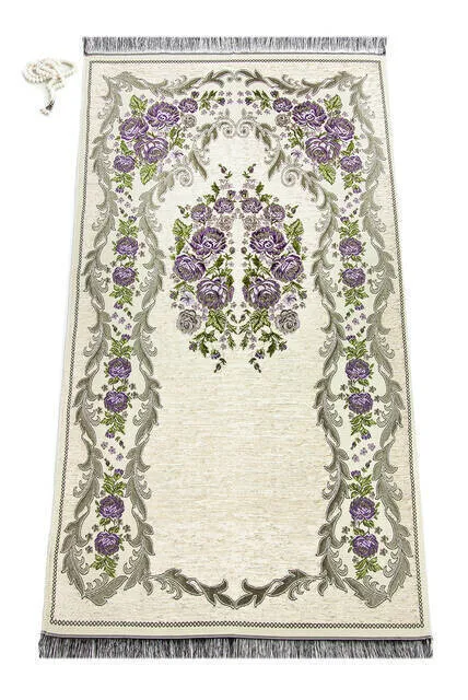 

IQRAH Luxury Gülce Chenille Prayer Mat Purple
