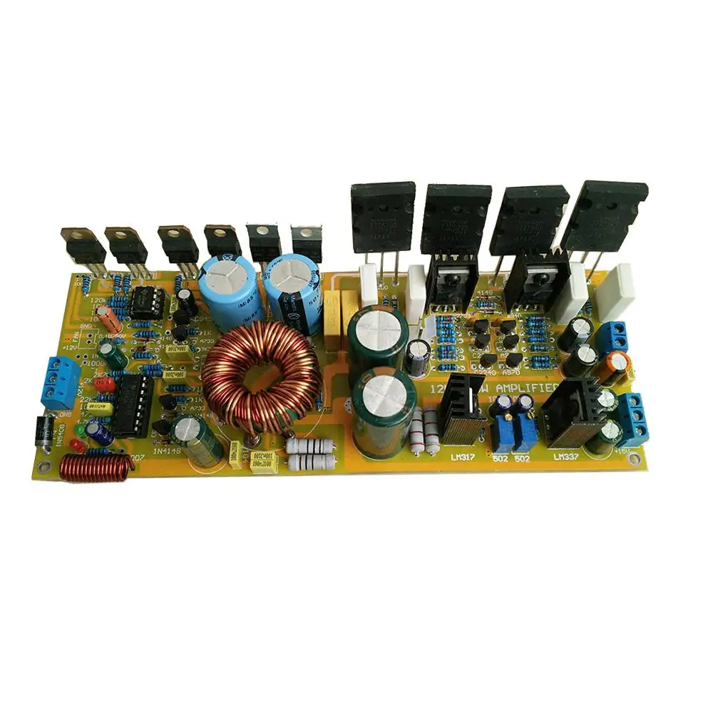 

5200 1943 Tube 200W mono channel Audio Amplifier Board With preamp power output Amplificador DC 12V T0025