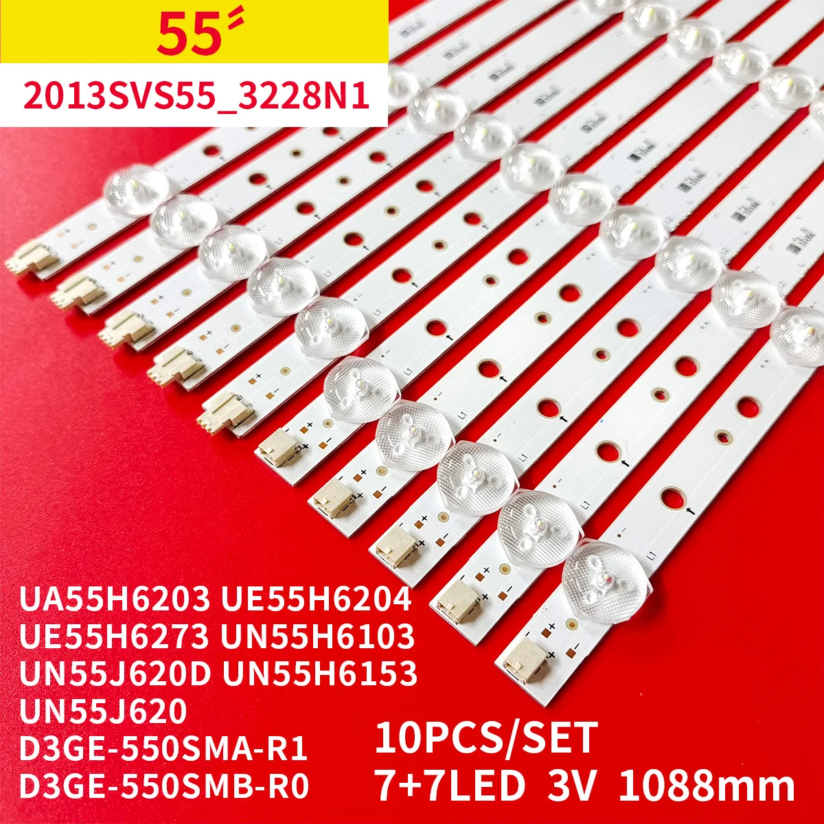 50 шт./5 комплектов светодиодных лент для подсветки для SAMSUNG 2013SVS55 3228N1 UN55J6200 UN55H6203 LH55MDCPLGC BN96-28772A R0