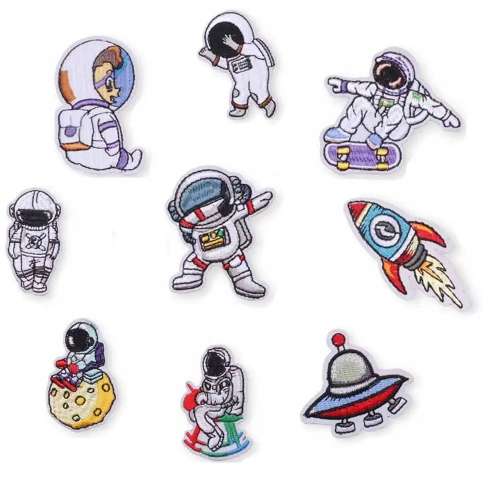 

9Pcs Space astronaut Planet Series For Clothes DIY Iron on Embroidered Patches For Hat Jeans Sticker Sew Patch Applique Badge