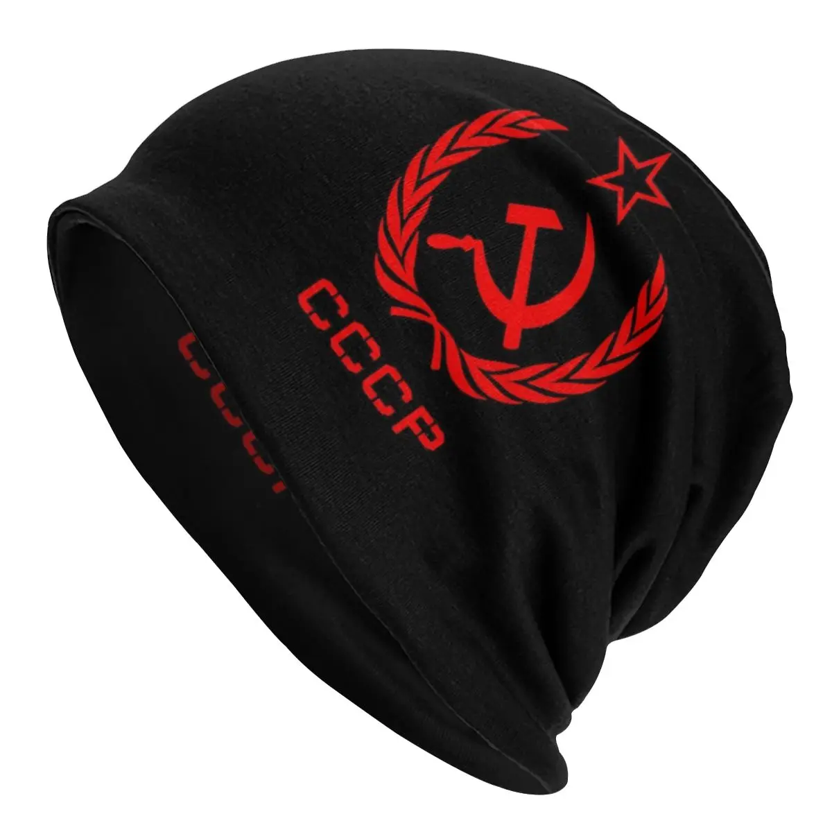 

Russian USSR Soviet Union Hammer And Sickle CCCP Communist Bonnet Femme Hip Hop Knitted Hat Autumn Winter Warm Beanies Caps