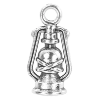 25pcs 168mm retro silver color small 3d kerosene lamp charms zinc alloy pendants for diy handmade jewelry accessories making