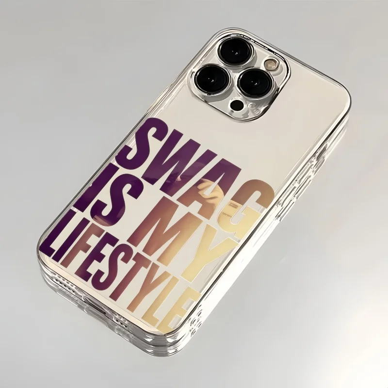 Фото Прозрачный чехол Gradient Color Block SWAG English Soft для iPhone 17 Air, 13, 12, 11 Pro Max, 16, 15, 14 Pro Max Plus №5