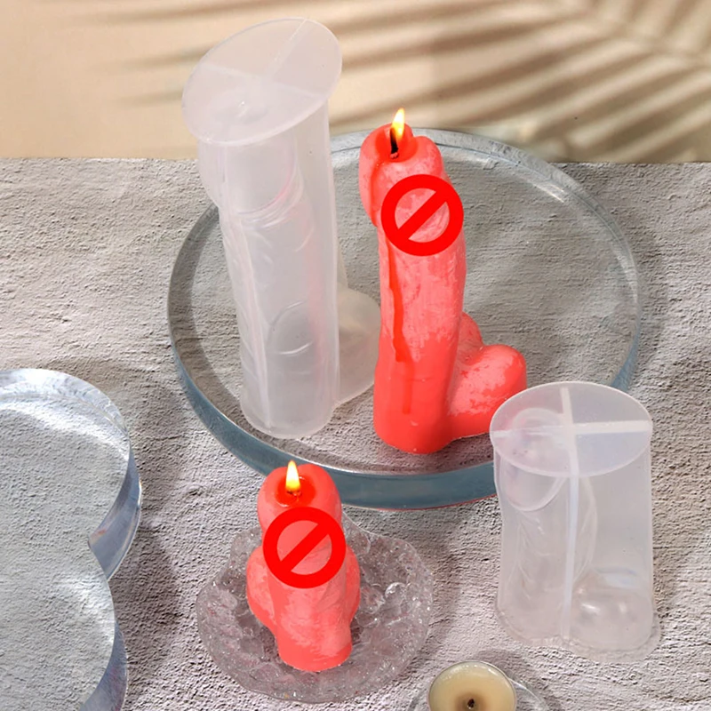 1pc Homemade Penis Masturbator Silicone Mold Gypsum form DIY Handmade Plaster Candle Ornaments Handicrafts Mold Hand Gift Make