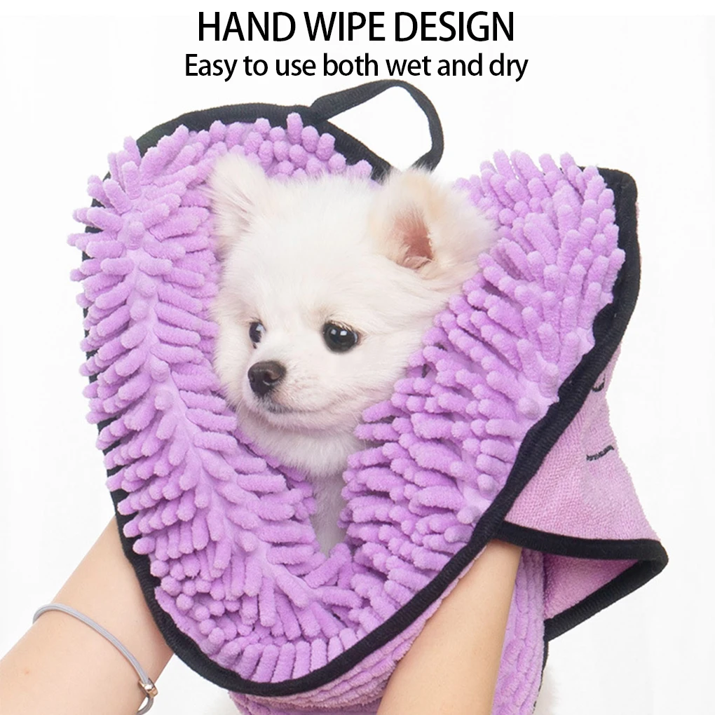 

Dog Pet Drying Towel Grooming Wipe Cloth Simple Household Dogs Mitt Absorbent Towels Accessories Pets Supplies Blue