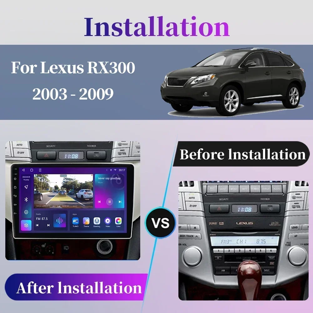 Фото Автомагнитола Android для Lexus RX300 RX330 RX350 RX400H 2003 2004 2005 2006 2007 2008 2009 2010 2011 2012 2013 2014, мультимедийный видеоплеер на Android, GPS-навигация, CarPlay, экран, автостерео. №3