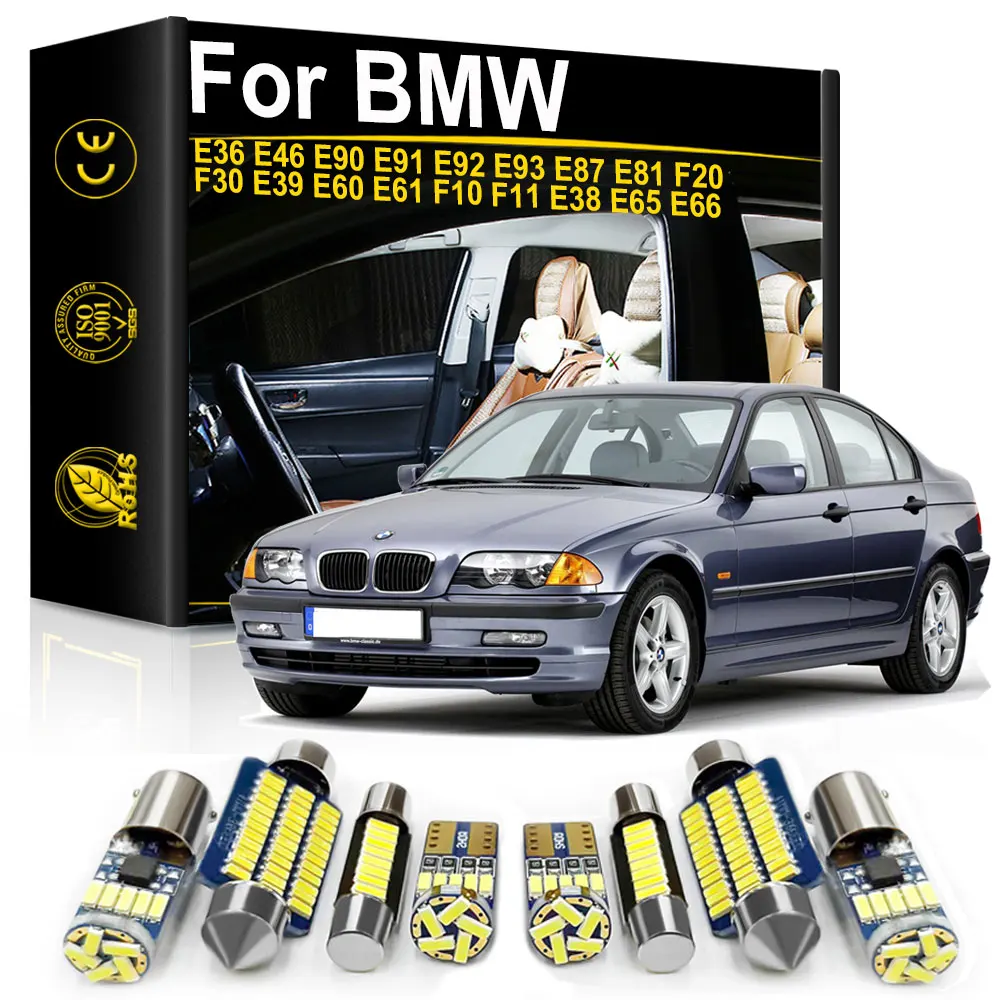 For BMW E36 E46 E90 E91 E92 E93 E87 E81 F20 F30 E39 E60 E61 F10 F11 E38 E65 E66 328i 2009 2011 2012 2017 Interior LED Lights