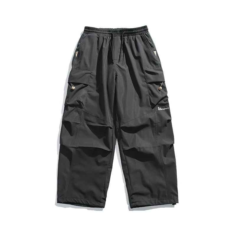 Зимние мужские флисовые утепленные свободные повседневные спортивные штаны на