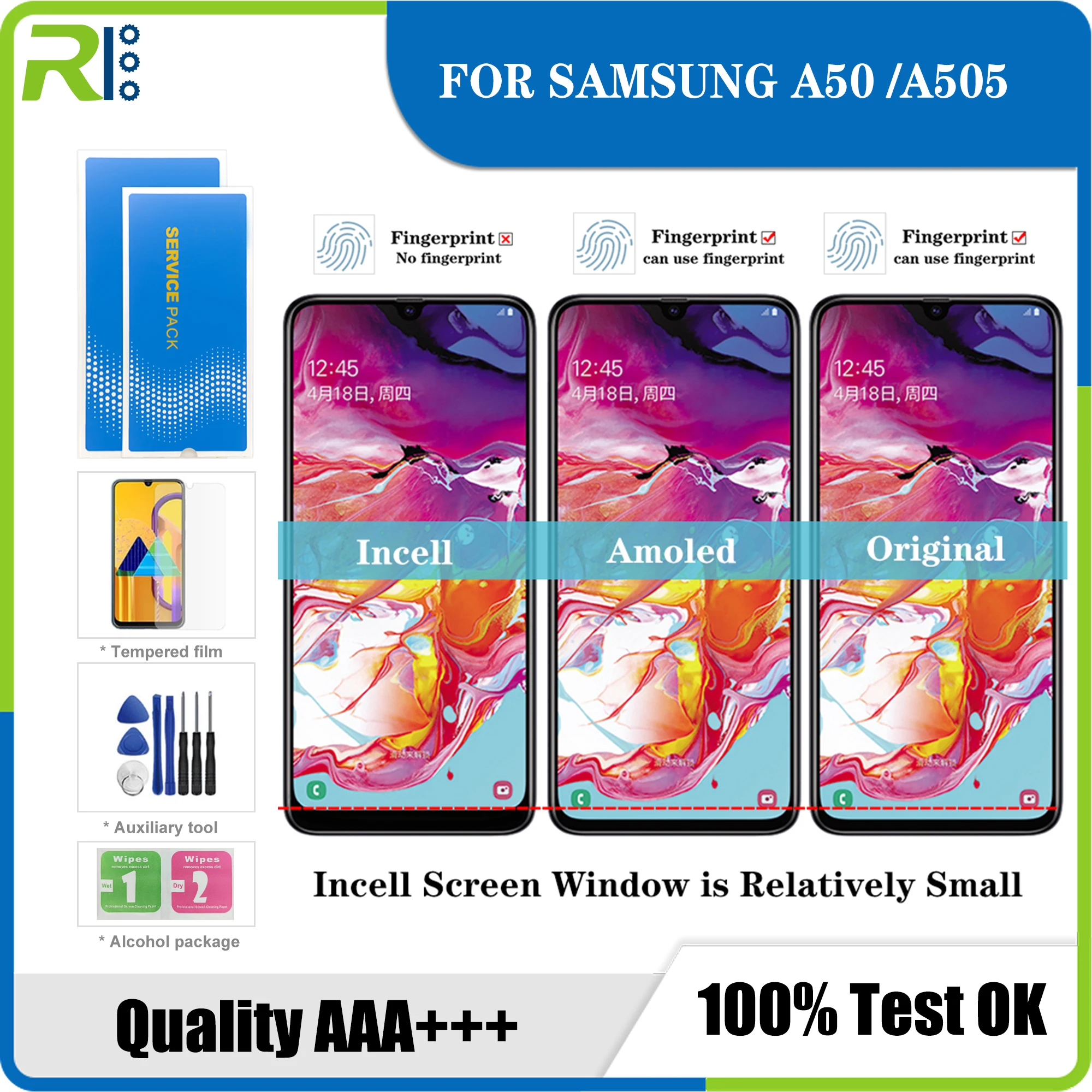 

New for Samsung Galaxy A50 SM-A505FN/DS A505F/DS A505 LCD Display Touch Screen Digitizer Assembly for Samsung a50 LCD