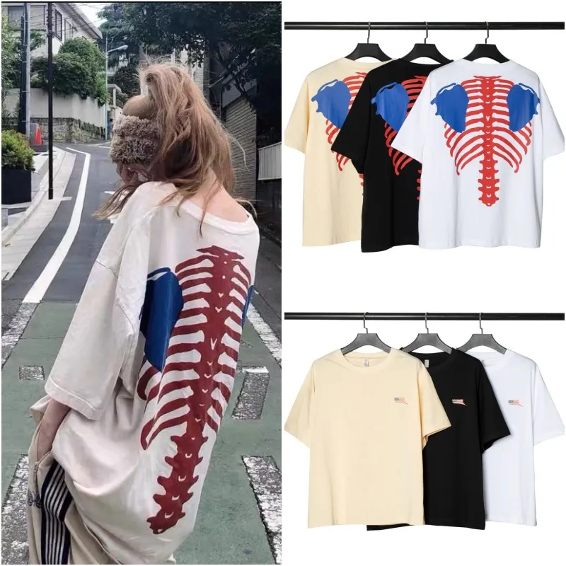 

Футболка с принтом в стиле хип-хоп для мужчин и женщин, свободная футболка из чистого хлопка с вышивкой и короткими рукавами, 2023