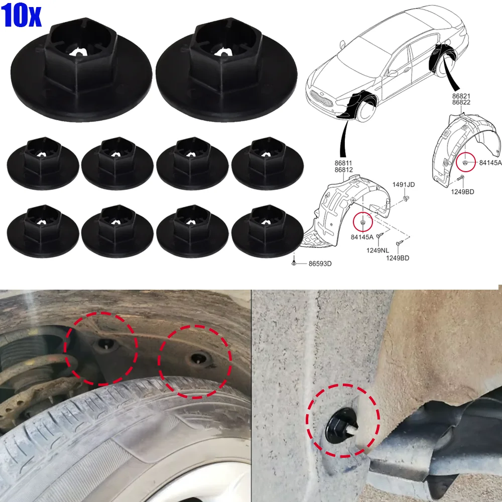 10 шт. для Kia Sportage 2010 2011 2012 2013-2020 авто подкладка колесной арки брызговик зажим