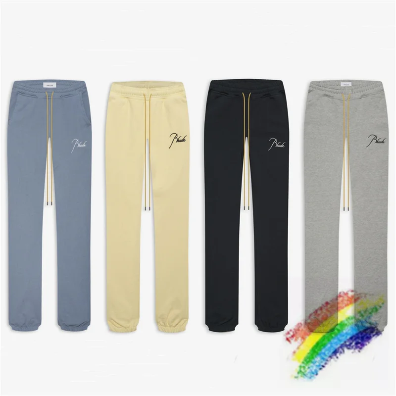 

Мужские и женские спортивные брюки ревеня 2023ss, брюки на завязках с вышивкой и логотипом лучшего качества для мужчин и женщин, штаны для бега, 1:1