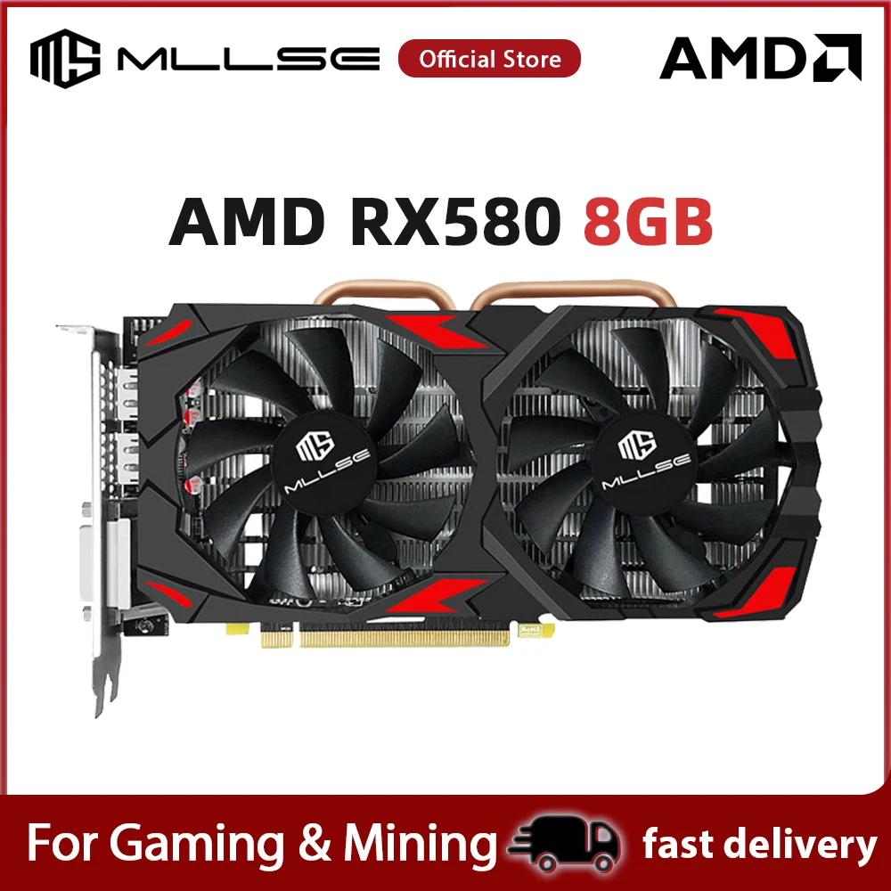 MLLSE графическая карта AMD RX 580 8 Гб игровая GDDR5 256Bit PCI Express 3 0 × 16 Radeon GPU компьютер