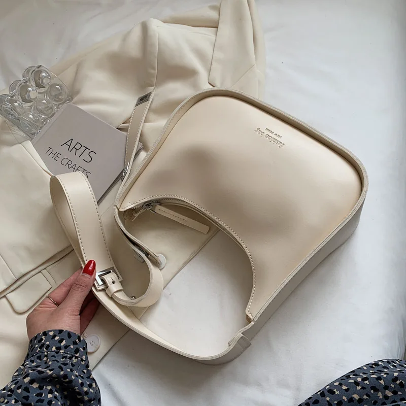 

Новая модная популярная сумка через плечо, Женская Роскошная простая сумка под подмышку, однотонная сумка-мессенджер в стиле ретро