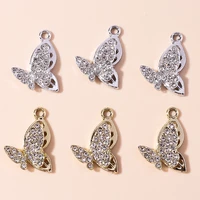 10pcs 2222mm excellent clear crystal butterfly charms pendants for handmade necklace earrings diy jewelry making accessories