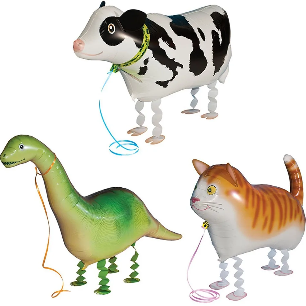 

1pc Walking Animal Pet Dinosaur Cat Frog Duck Dog Cow Foil Balloon Children Birthday Party Decorations Kids Baby shower Gift Toy