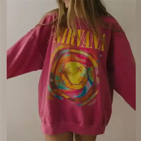 Y2k Cartoon Printed Long Sleeve Loose Sweatshirt Women Spring Casual Fashion Grunge Oversized O Neck Pullover Clothes 2023