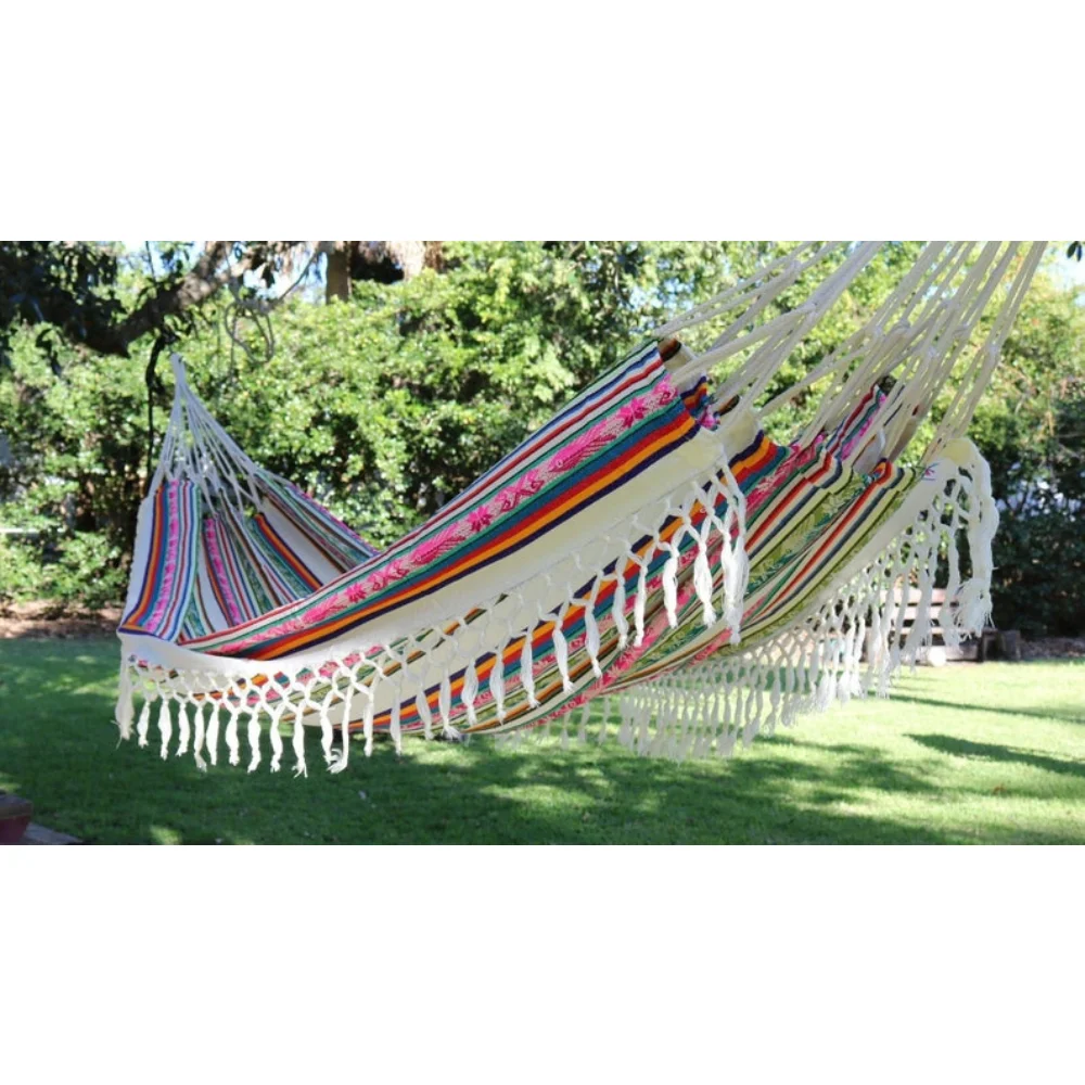 

Hammock Double Handmade Vanilla Inca Patterns Vintage Bohemian Otavalo